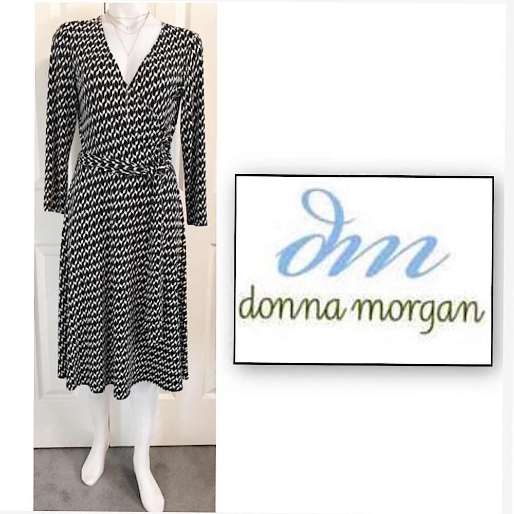 Donna Morgan, Long Sleeve, Wrap Style Shift Dress